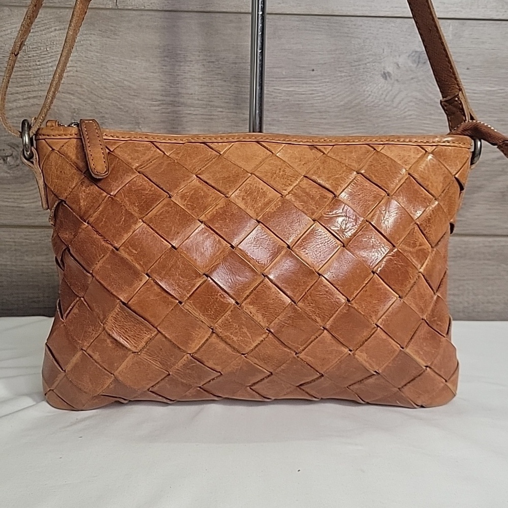 Vilenca Holland for Anthropologie Brown Woven Leather Crossbody Shoulder Bag - Picture 2 of 13